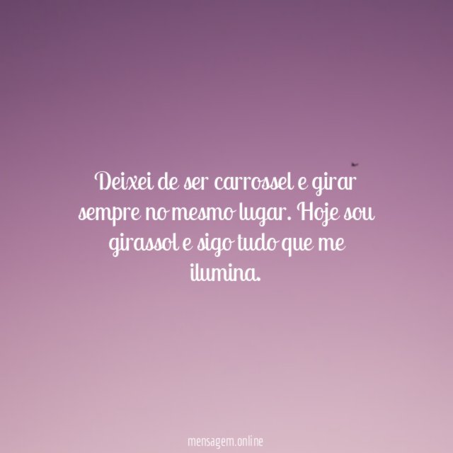 Deixei de ser carrossel e girar sempre no mesmo lugar
