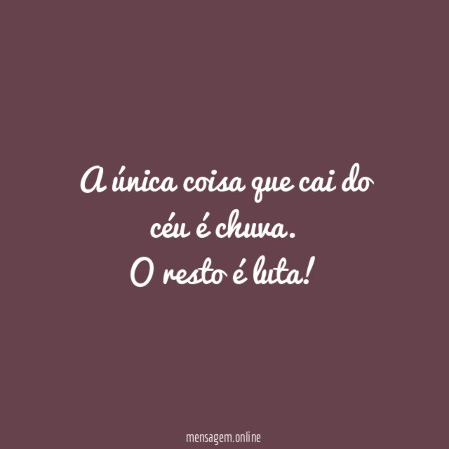 A única coisa que cai do céu é chuva