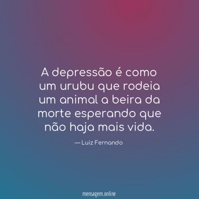 A depressão é como um urubu que rodeia