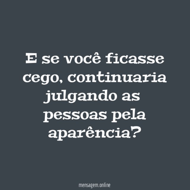 E se você ficasse cego
