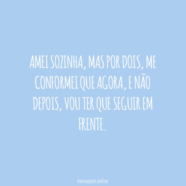 Amei sozinha