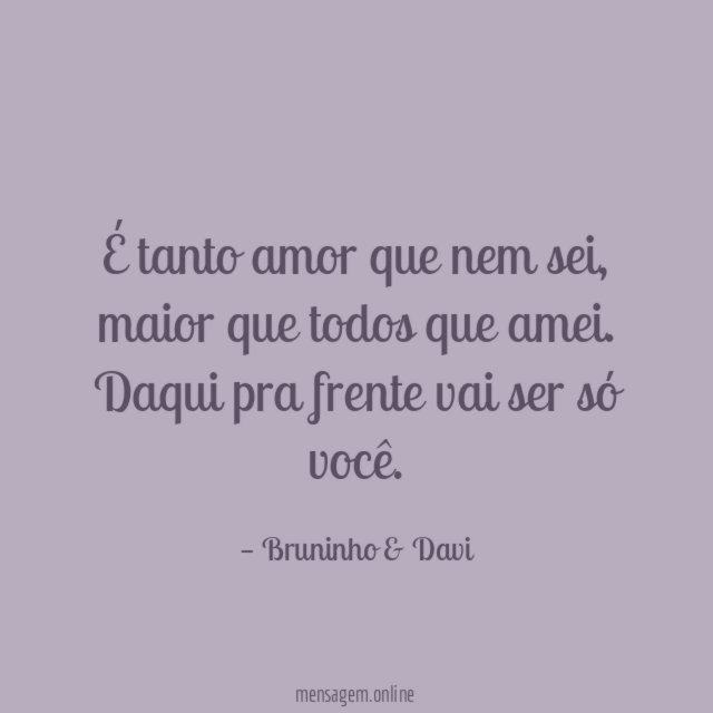 É tanto amor que nem sei