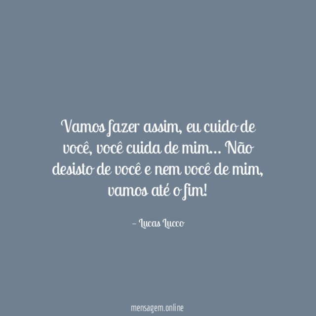 Vamos fazer assim
