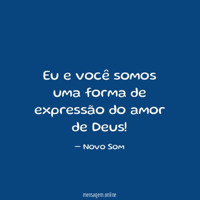 Eu e você somos uma forma de expressão
