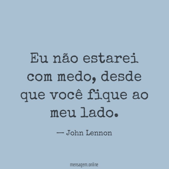 Eu não estarei com medo