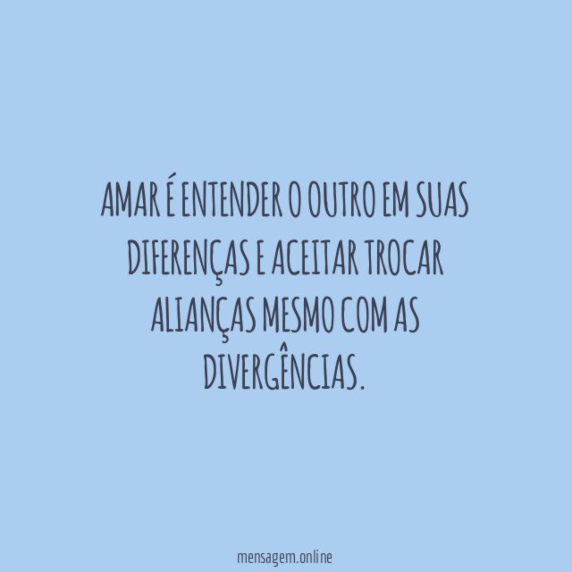 Amar é entender o outro em suas diferenças
