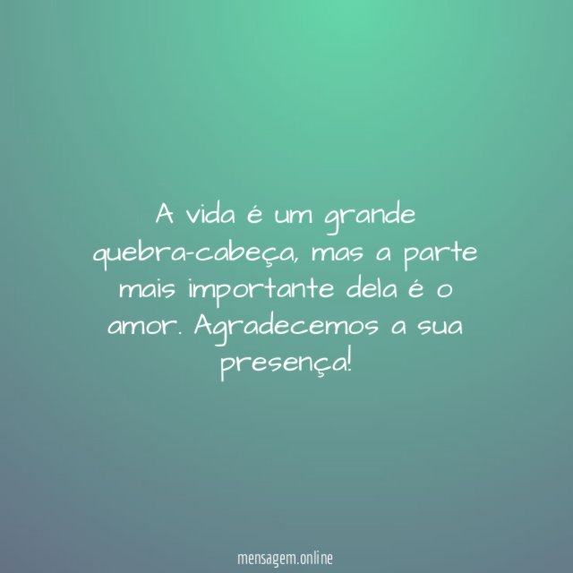 A vida é um grande quebra-cabeça