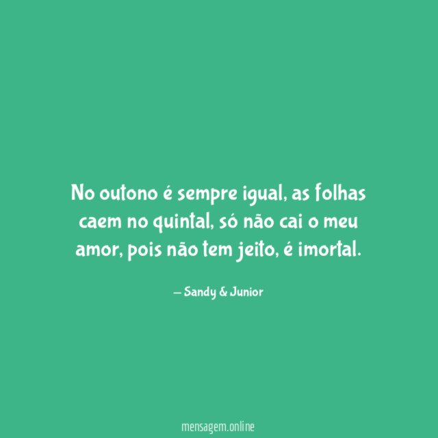 No outono é sempre igual