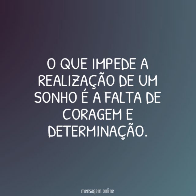 O que impede a realização de um sonho