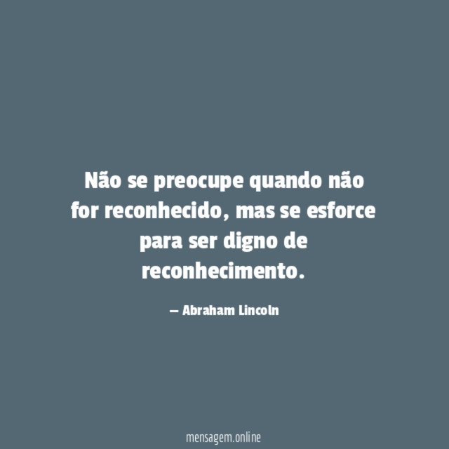 Não se preocupe quando não for reconhecido