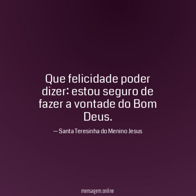 Que felicidade poder dizer