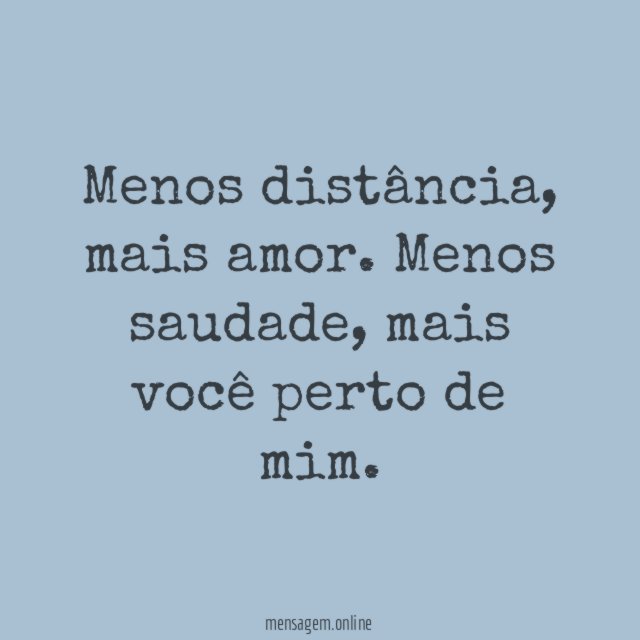 Menos distância