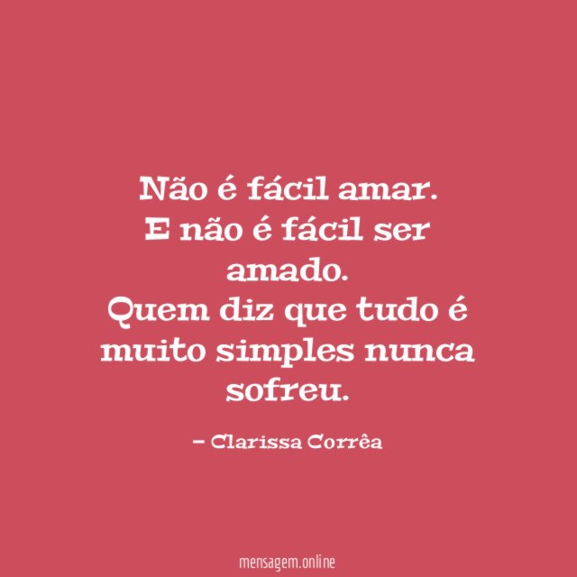Não é fácil amar
