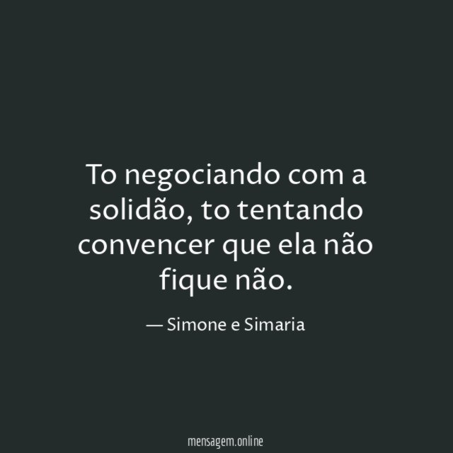 To negociando com a solidão