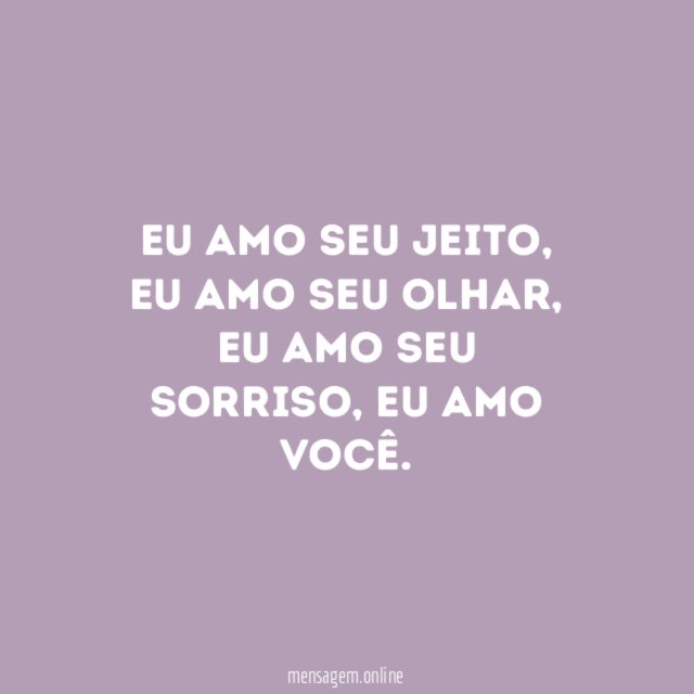 Eu amo seu jeito