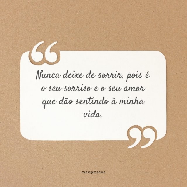 Nunca deixe de sorrir