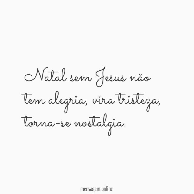 Natal sem Jesus não tem alegria