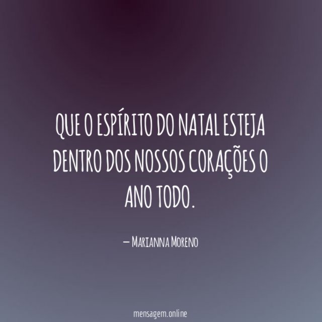 Que o espírito do Natal esteja dentro dos
