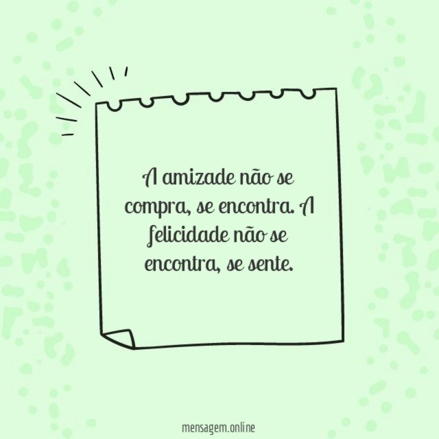 A amizade não se compra