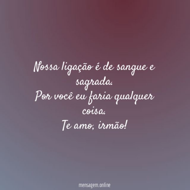 Nossa ligação é de sangue e sagrada