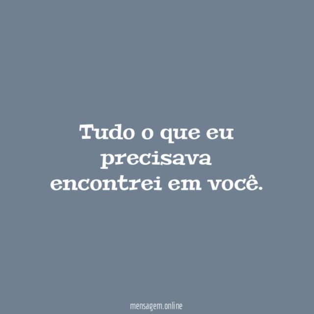 Tudo o que eu precisava encontrei em você