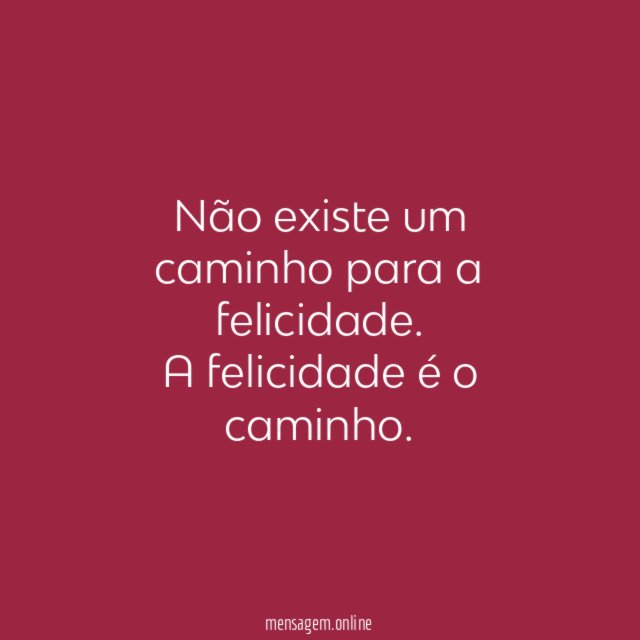 Não existe um caminho para a felicidade
