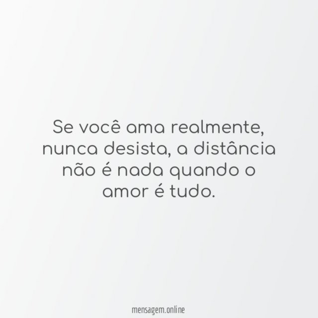 Se você ama realmente