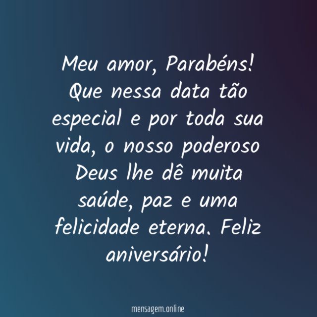 Meu amor, Parabéns!