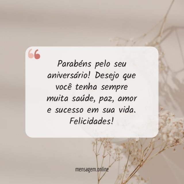 Parabéns pelo seu aniversário!