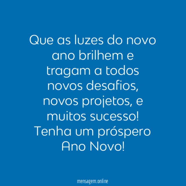 Próspero ano novo!