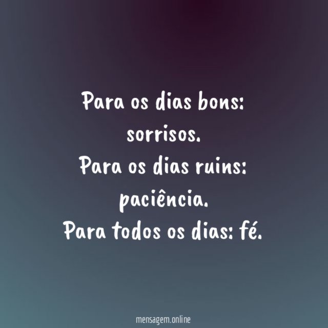 Para os dias bons