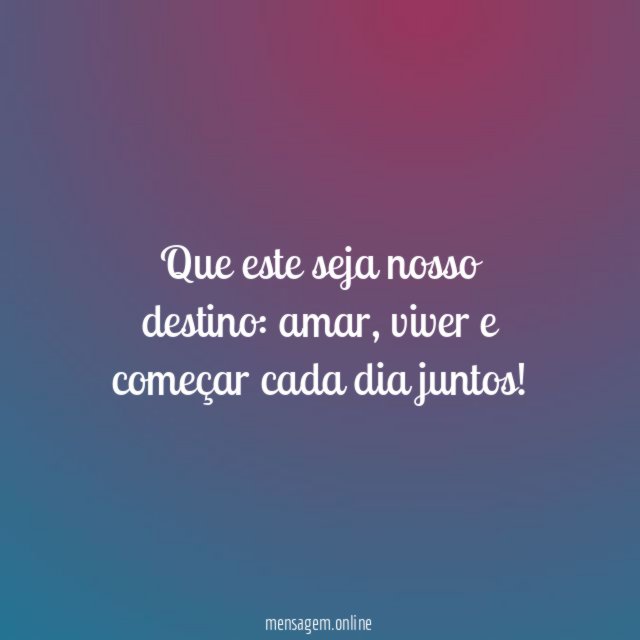 Que este seja nosso destino