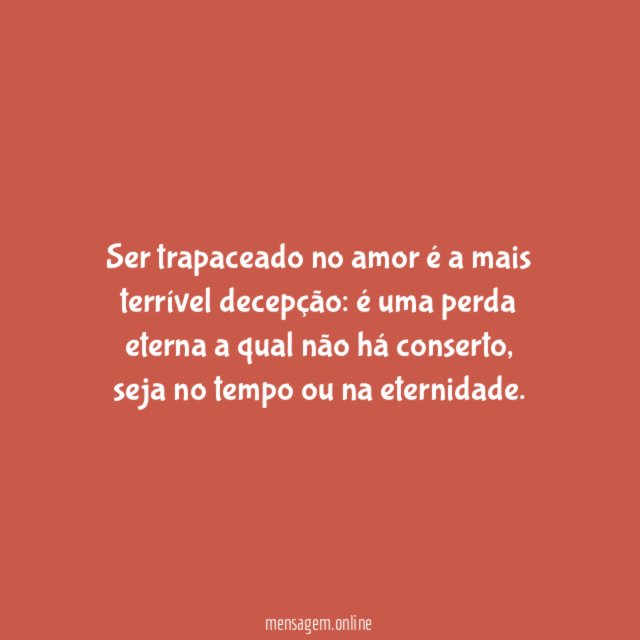 Ser trapaceado no amor