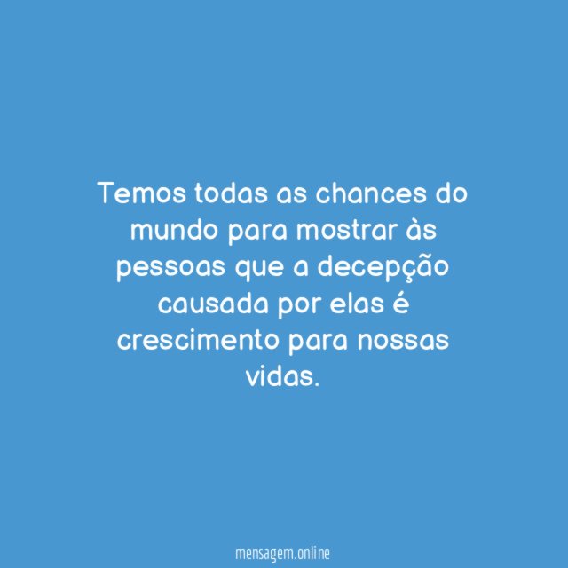 Temos todas as chances