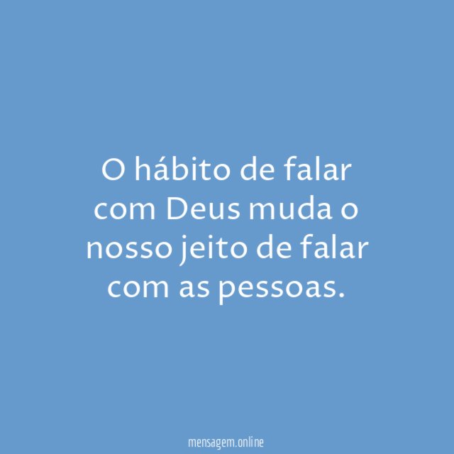 O hábito de falar com Deus
