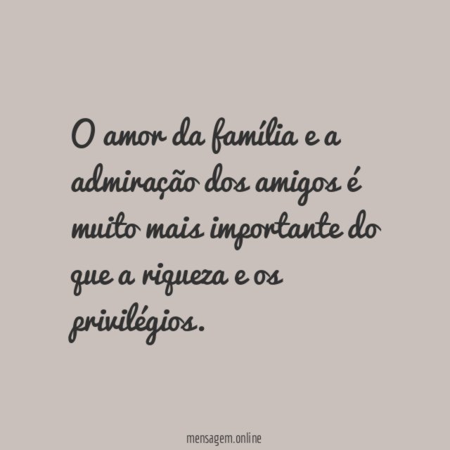 O amor da família