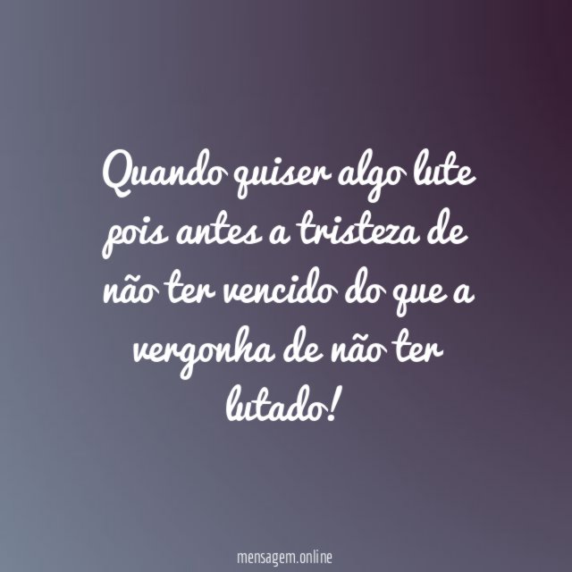 Antes a tristeza de não ter vencido