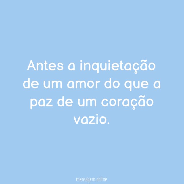 Inquietação de um amor