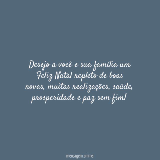 Desejo a você