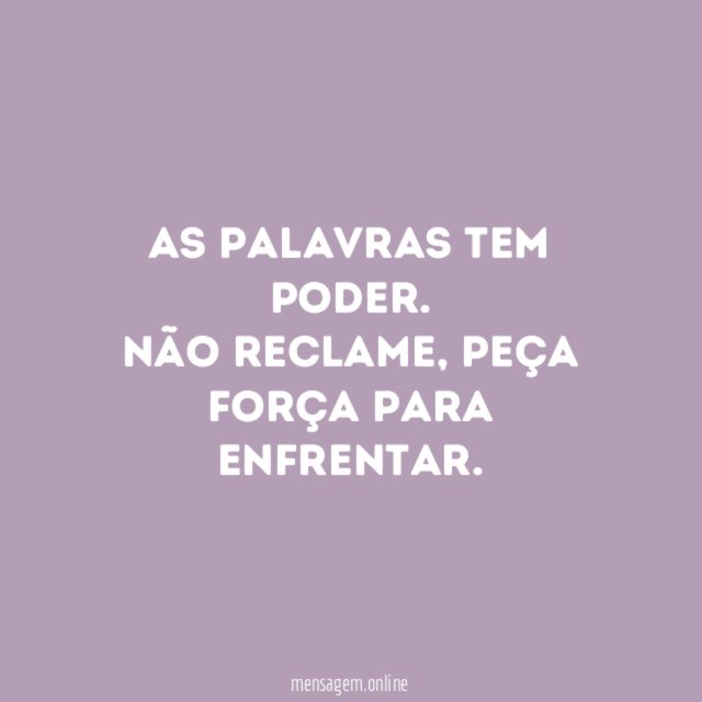 As palavras tem poder