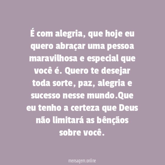 Quero abraçar uma pessoa maravilhosa