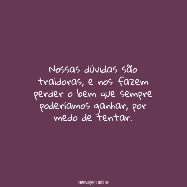 Medo de tentar