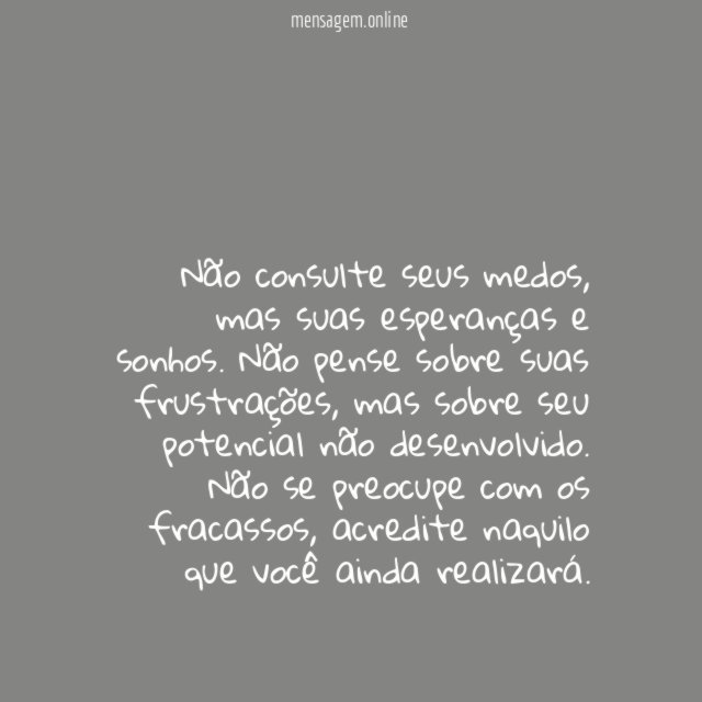 Não se preocupe com os fracassos