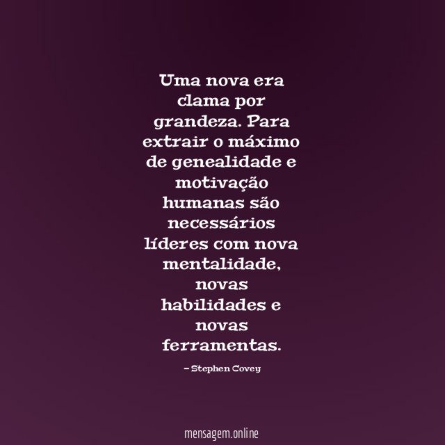 Uma nova era clama por grandeza