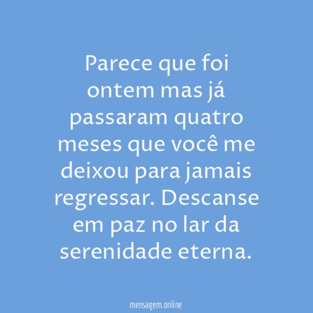 Os quatro meses do seu adeus