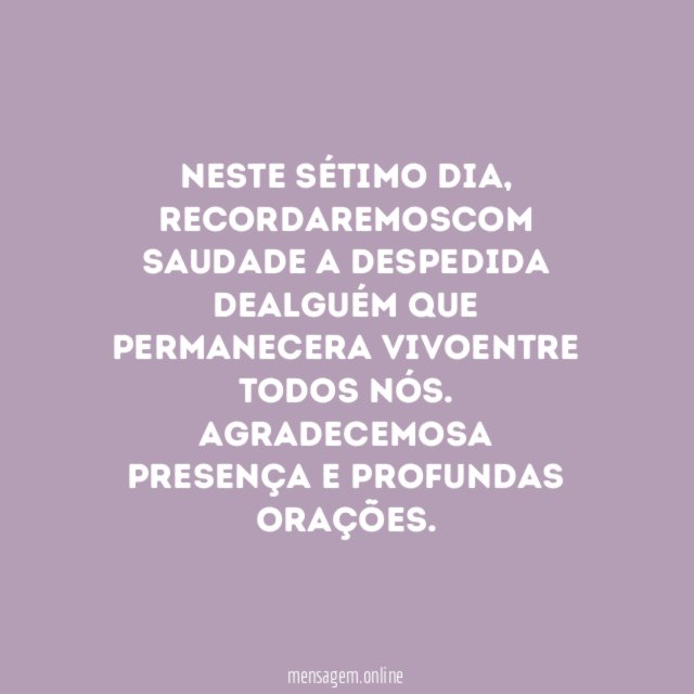Profundas orações de sétimo dia