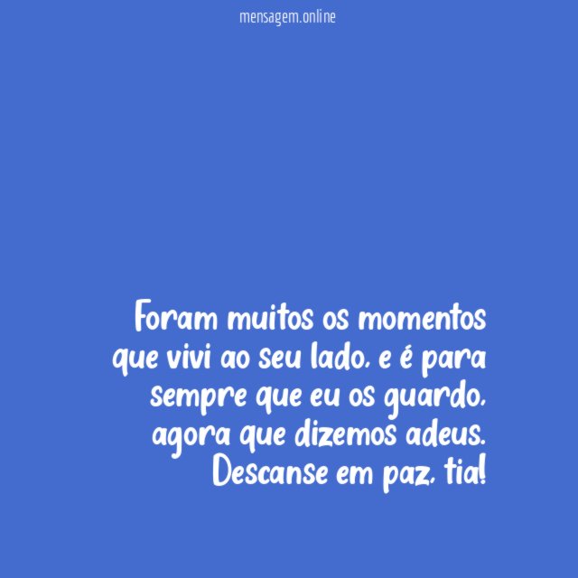 Na minha memória para sempre, tia