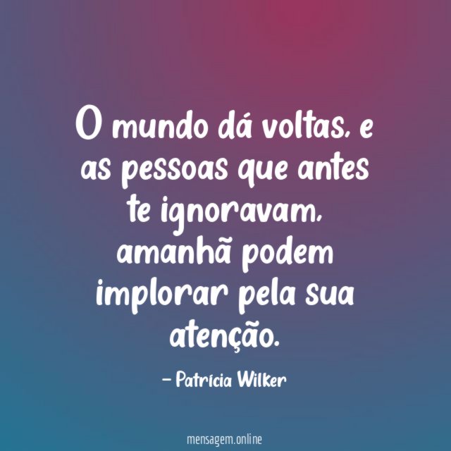 O mundo dá voltas