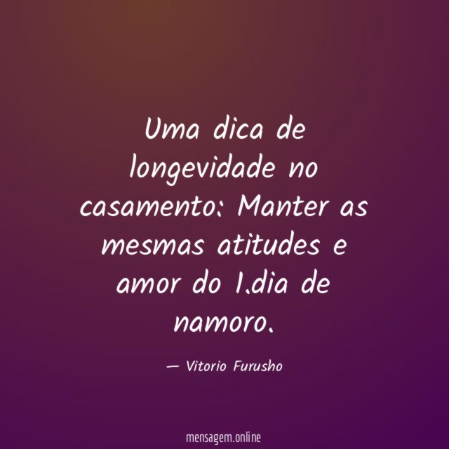 Uma dica de longevidade no casamento