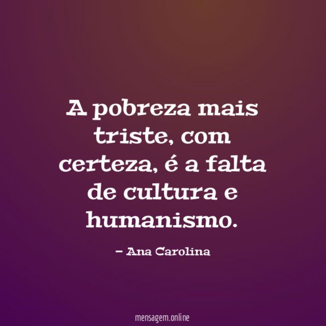 A pobreza mais triste